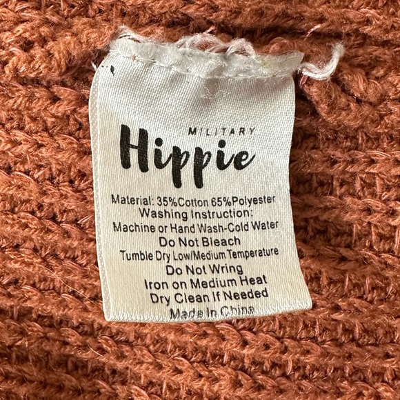 NWOT Military Hippe Lace Up V-neck Neck Knit Sweater Size one size stretch - Picture 8 of 8